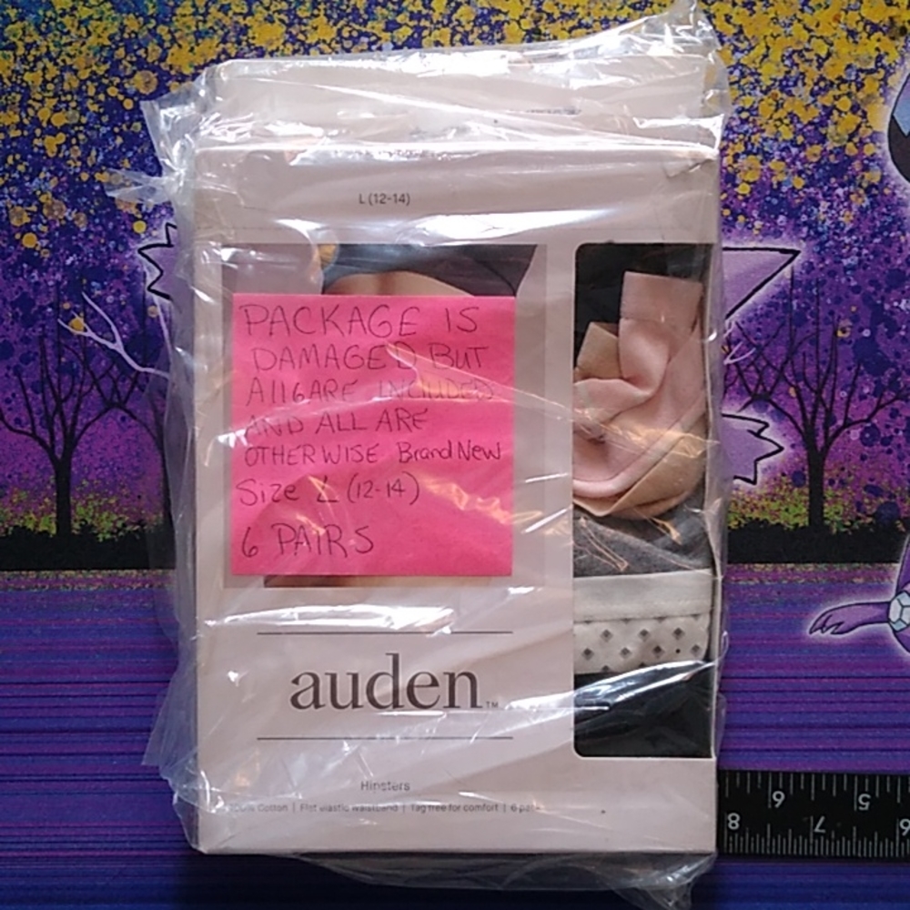 Auden Womens Size Large 6 pack of Hipsters #319